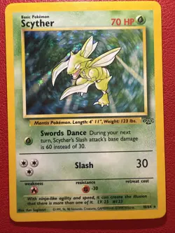 Pokemon - Scyther - 10/64 Jungle - HOLO - VINTAGE - MP - Unlimited - Image 1