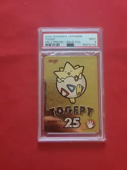 Pokemon: Togepy (Togepi) #25 Meiji Gold Foil Promo Japanese 2000 - PSA 9 Mint - Image 1