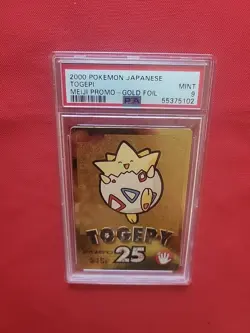 Pokemon: Togepy (Togepi) #25 Meiji Gold Foil Promo Japanese 2000 - PSA 9 Mint - Image 4