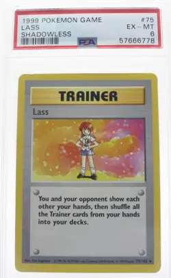 PSA 6 EXCELLENT-MINT 1999 Pokemon Game Base #75 Lass Shadowless !!! - Image 1