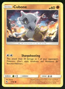 Hidden Fates Pokemon TCG Cubone Common Regular - Image 1
