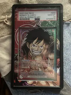 Pre errata One Piece Monkey D. Luffy OP01 Alternative Art Leader PSA 10 - Image 1