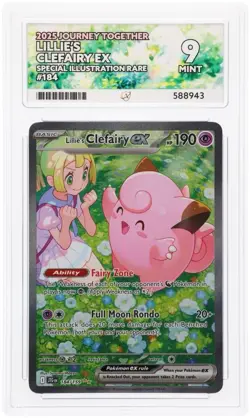 Pokemon Journey Together Card Lillies Clefairy EX 184/159 English Graded Ace 9 - Image 3