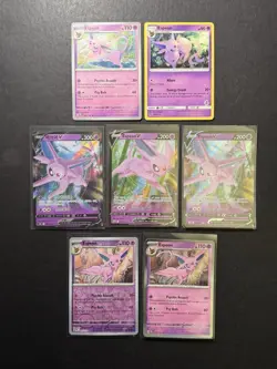 7x Espeon V Pokemon Card Collection Ultra Rare Reverse Holo Stamped SM SWSH SV - Image 1