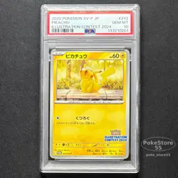 PSA 10 Pikachu 242/SV-P JPN Promo Illustration Contest 2024 Pokemon GEM MINT - Image 1