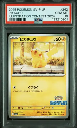 PSA 10 Pikachu 242/SV-P JPN Promo Illustration Contest 2024 Pokemon GEM MINT - Image 4