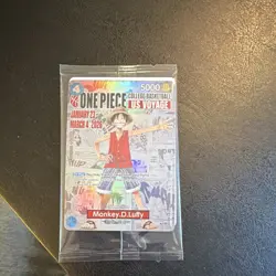 One Piece Bandai Namco Monkey.D.Luffy US Voyage Promo Holo Card P-055 Rutgers - Image 1