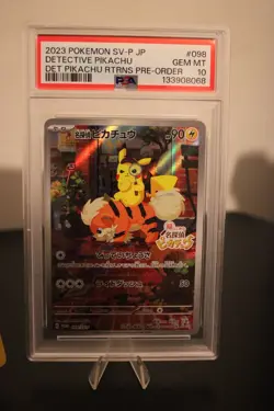 PSA 10 Detective Pikachu 098/SV-P GEM MINT Japanese Graded Pokemon Card - Image 3