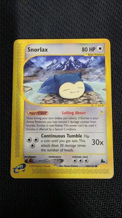 Snorlax 100/144 Skyridge Non-Holo NM Vintage Pokemon Card 2003 - Image 1