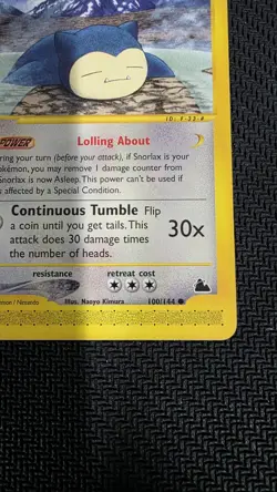 Snorlax 100/144 Skyridge Non-Holo NM Vintage Pokemon Card 2003 - Image 4