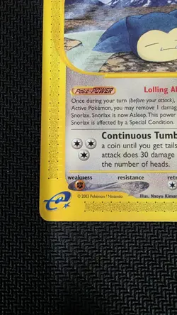 Snorlax 100/144 Skyridge Non-Holo NM Vintage Pokemon Card 2003 - Image 5