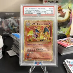 Pokemon PSA 10 Gem Mint Japanese 25th Anniversary Charizard Holo 001/025 - Image 1