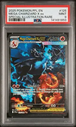 Mega Charizard X ex 125/094 SIR 2025 Pokemon Phantasmal Flames PSA 9 MINT - Image 1