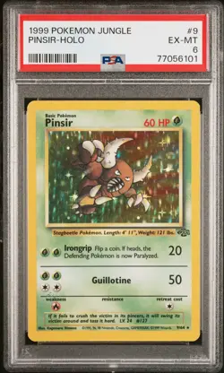 1999 Pokemon Jungle Holo Pinsir #9A PSA 6 - Image 1