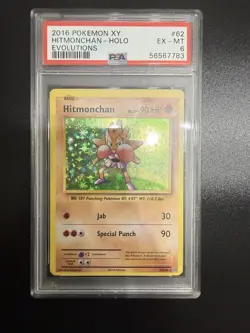 Pokemon XY Evolutions 2016 Hitmonchan 62/108 Holo PSA 6 - Image 1