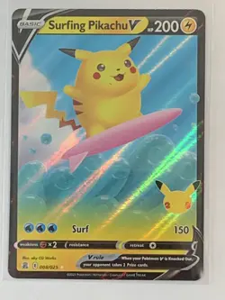 Surfing Pikachu V - 008/025 - Pokemon TCG 2021 Celebrations Sword & Shield NM - Image 1
