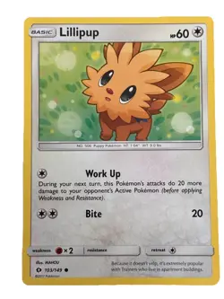 New: 2017 Pokemon TCG Lillipup 103 SM Base Set Regular Common - Image 1