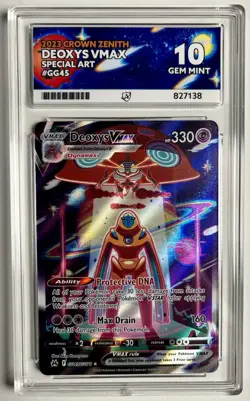 Pokemon TCG Deoxys VMAX GG45/GG70 Crown Zenith Ace 10 Gem Mint - perfect subs - Image 2
