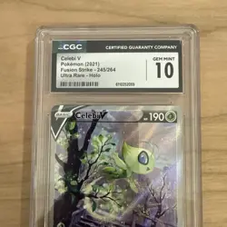Celebi V 2021 SWSH Fusion Strike Full Alt Art 245/264 Pokemon Card - CGC 10 - Image 2