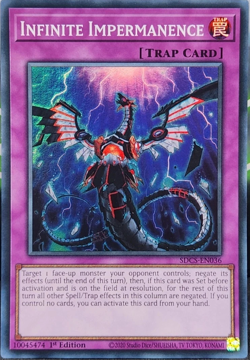 Infinite Impermanence SDCS-EN036 Super Rare 1st Edition YuGiOh TCG Card - Image 1