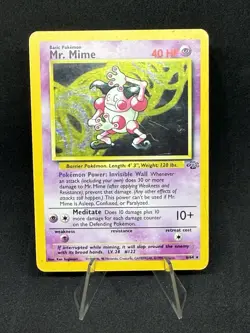 Mr. Mime Jungle Holo Rare Pokemon Card 6/64 Vintage WOTC - Image 1