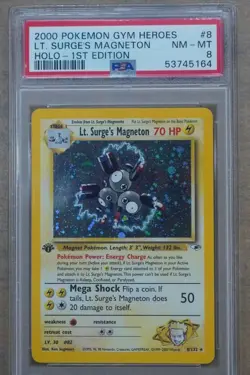 2000 Pokemon Gym Heroes Lt. Surge's Magneton Holo 1st Edition #8 PSA 8 SE2872 - Image 1