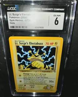 2000 Pokemon Gym Hero’s LT. Surge’s Electabuzz Holo 1st Edition #6/132 CGC 6 - Image 2