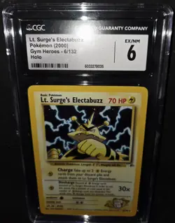 2000 Pokemon Gym Hero’s LT. Surge’s Electabuzz Holo 1st Edition #6/132 CGC 6 - Image 3