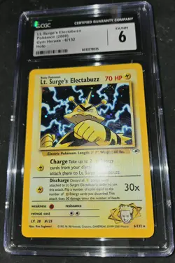 2000 Pokemon Gym Hero’s LT. Surge’s Electabuzz Holo 1st Edition #6/132 CGC 6 - Image 4