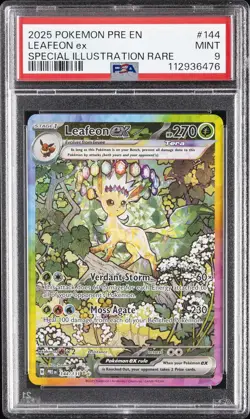 2025 POKEMON PRE EN-PRISMATIC EVOLUTIONS #144 LEAFEON EX PSA 9 - Image 1