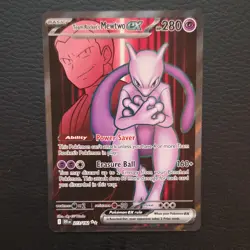 Pokemon Team Rocket's Mewtwo ex Holo 213/182 Sv10 Destined Rivals 280 HP - Image 1