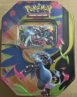 Pokemon TCG Mega Charizard X ex Tin 4 Booster Packs & Charizard Promo Sealed - Image 1