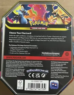 Pokemon TCG Mega Charizard X ex Tin 4 Booster Packs & Charizard Promo Sealed - Image 2