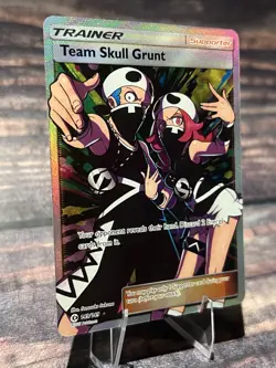 Pokemon TCG Team Skull Grunt (Full Art) 149/149 SM Base Set Holo - Image 2
