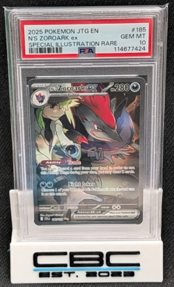 2025 Pokemon N’s Zoroark ex #185 Special Illustration Rare PSA 10 Gem Mint - Image 1