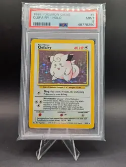Pokemon Base Set Clefairy Holo Rare Card 5/102 Unlimited PSA 9 - Image 1