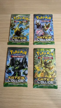 Pokemon XY - Fates Collide SEALED Complete Art Set (Lot of 4 Booster Packs) 2016 - Image 4
