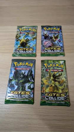 Pokemon XY - Fates Collide SEALED Complete Art Set (Lot of 4 Booster Packs) 2016 - Image 5