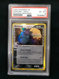 Graded PSA 6 2006 Pokemon EX NIDOKING #6 HOLO Dragon Frontiers EX - MT - Image 1