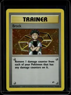 Pokemon TCG Brock 15/132 Gym Heroes Holo Rare LP - Image 1