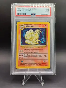 Pokemon Ninetails Unlimited Holo Rare Base Set 12/102 PSA 9 Mint - Image 1