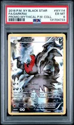 POKEMON XY BLACK STAR MYTHICAL COLLECTION DARKRAI #XY114 PSA 6 EX #131704733 - Image 1