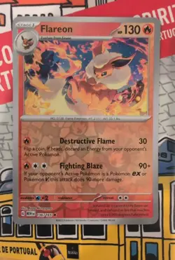 Flareon 136/165 Scarlet Violet 151 English Reverse Holo Pokemon Card - Image 1