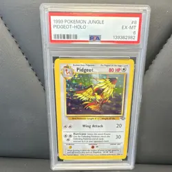 Pokemon Pidgeot 8/64 Jungle Holo Rare Unlimited PSA 8 Trading Card - Image 1