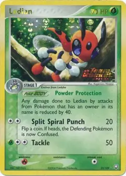 1x Ledian - 23/109 - Rare - Reverse Holo Damaged Pokemon EX - Team Rocket Return - Image 1