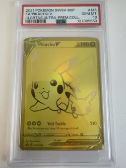 2021 pokemon swsh FA/ Pikachu V Clbtns.ultra-prem.coll. psa10 - Image 1