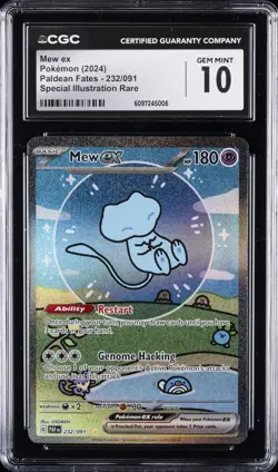 2024 POKEMON PALDEAN FATES #232 MEW EX SIR HOLO CGC 10 - Image 1