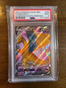 2020 Pokemon SWSH BSP Charizard V Champions Path Elite Trainer Box #050 PSA 9 - Image 1