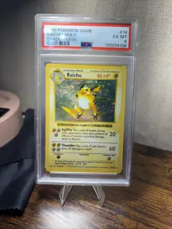 1999 POKEMON BASE SET SHADOWLESS #14 RAICHU-HOLO PSA 6 - Image 1