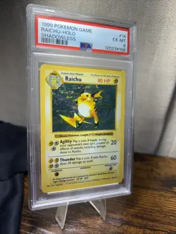 1999 POKEMON BASE SET SHADOWLESS #14 RAICHU-HOLO PSA 6 - Image 2